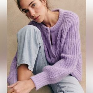 ISO Sezane Emile Cardigan in Wisteria